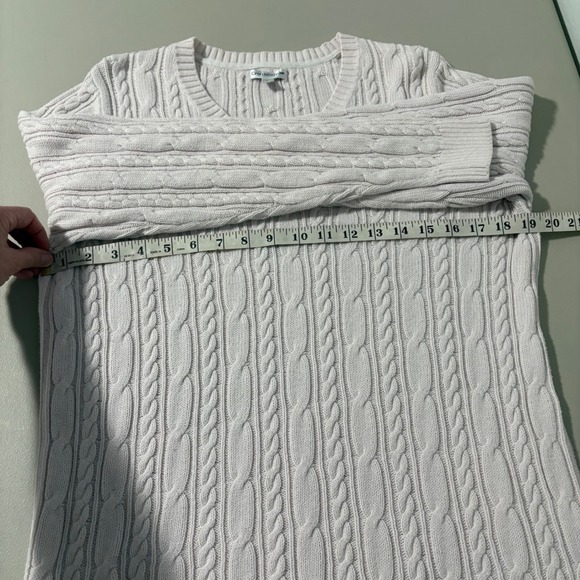 Croft & Barrow Womens Pink Cable Knit V Neck Sweater Size L Cotton Comfy - Picture 4 of 9